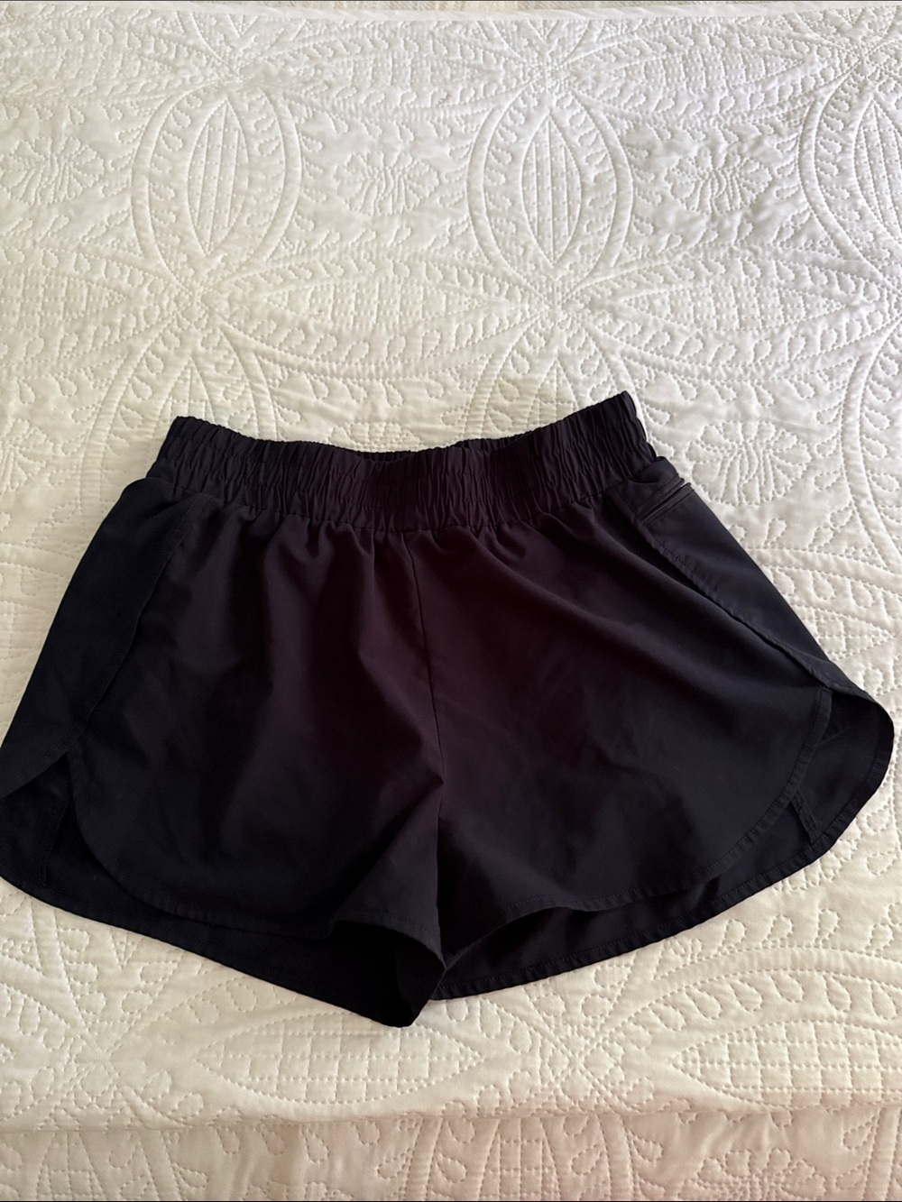 Women’s Black Athletic Shorts with Elastic Waist